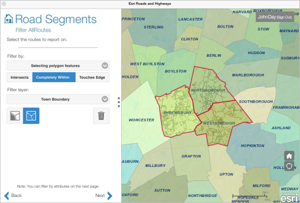Selecting routes that intersect multiple town boundaries Selecting routes that intersect multiple town boundaries
